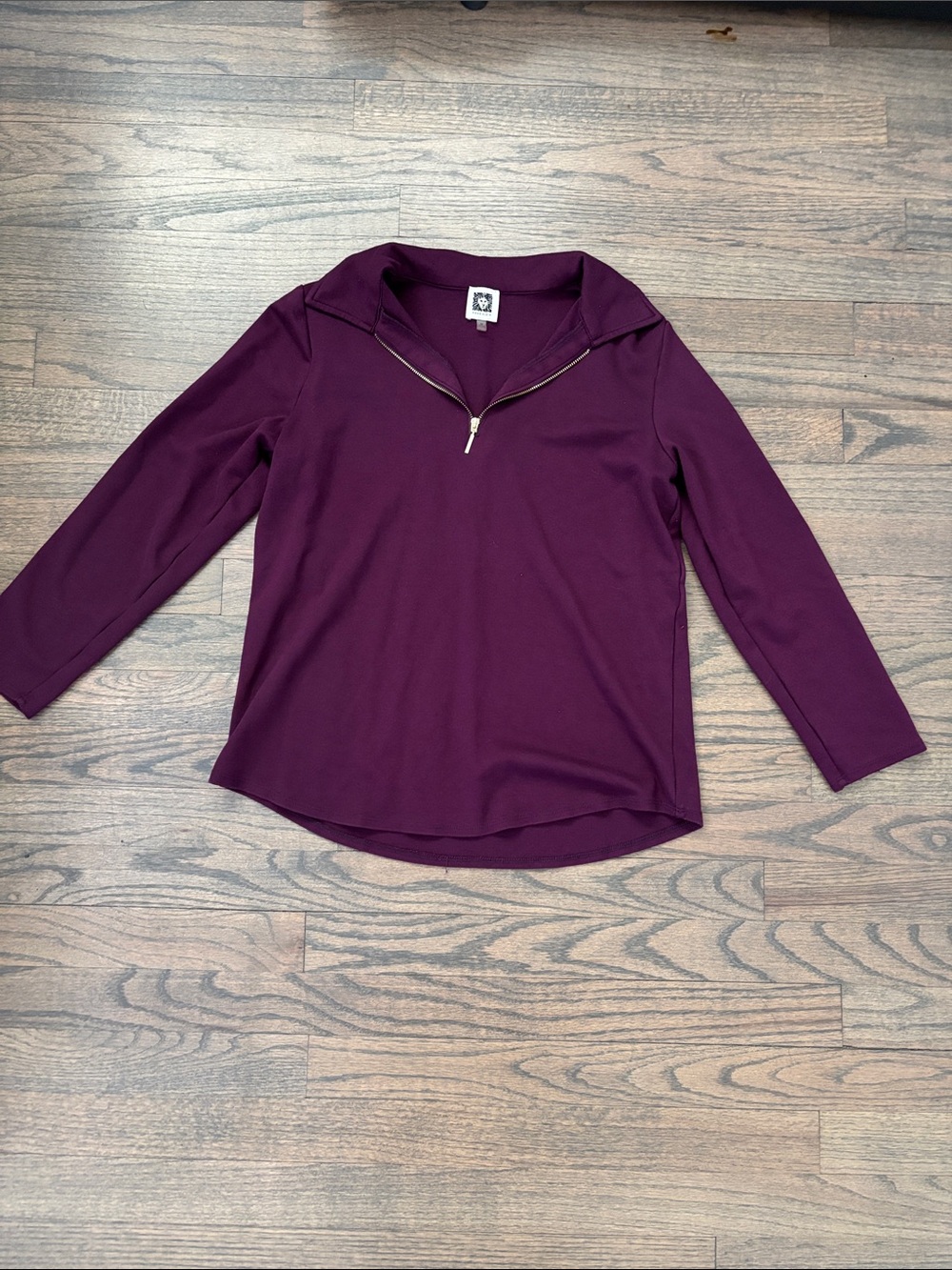 Anne Klein Deep Purple Long Sleeve Top